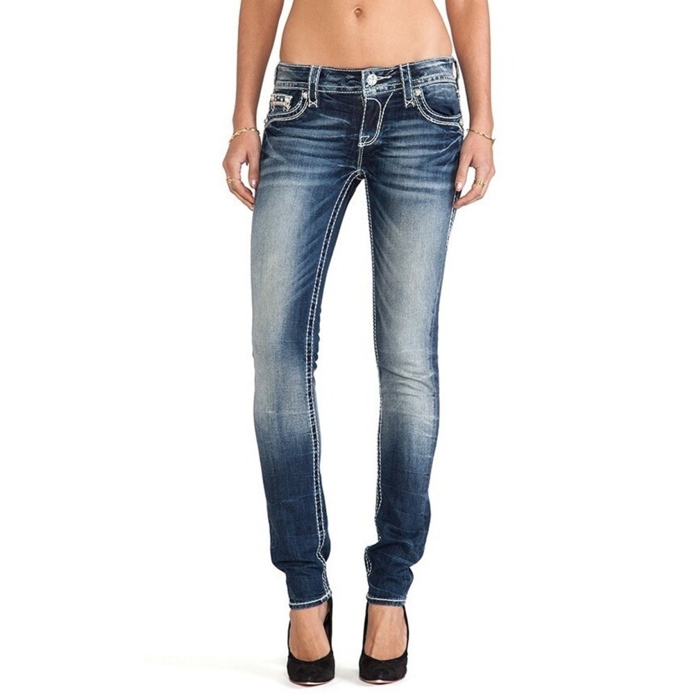 Rock Revival Celine Skinny Stretch Size 30 Women's Jeans 32" inseam Dark Wash